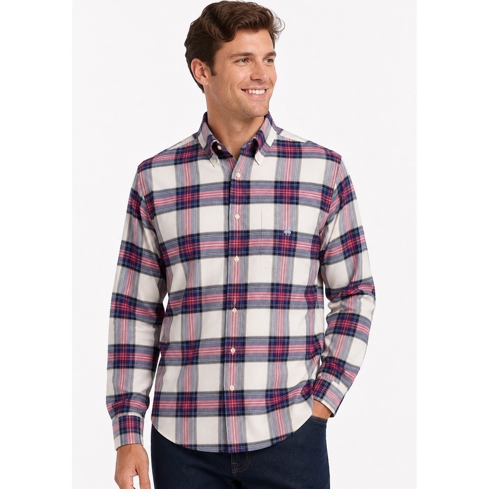 Brooks Brothers 346 Plaid Button Down Shirt Mens Small S Non-Iron Supima Cotton